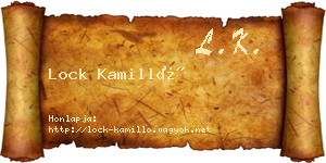 Lock Kamilló névjegykártya